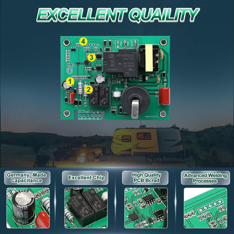Fexhull 520820 Circuit Board with Fan Control, Fit for Suburban RV Camper Furnace,12VDC RV Water Heater Control Module Board, Replace 520871 520814 520820 33550L AP4896608 - Image 4